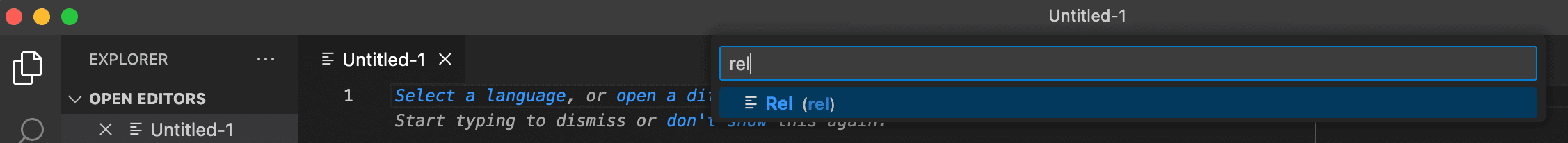 Select Rel language in VScode